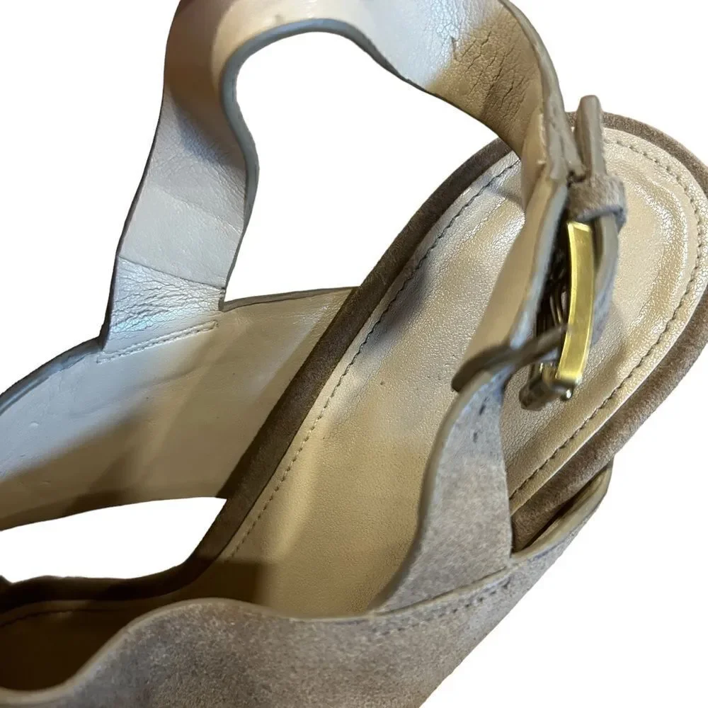Michael Michael Kors suede Marianna Sling Block Heel snakeskin Sandal